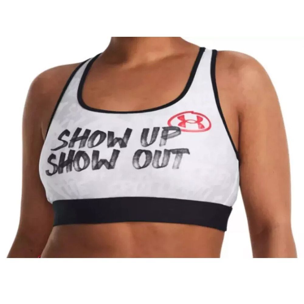 Under Armour Sports Bra Womens‎ Size M Mid Alter Ego Compression White 1382301